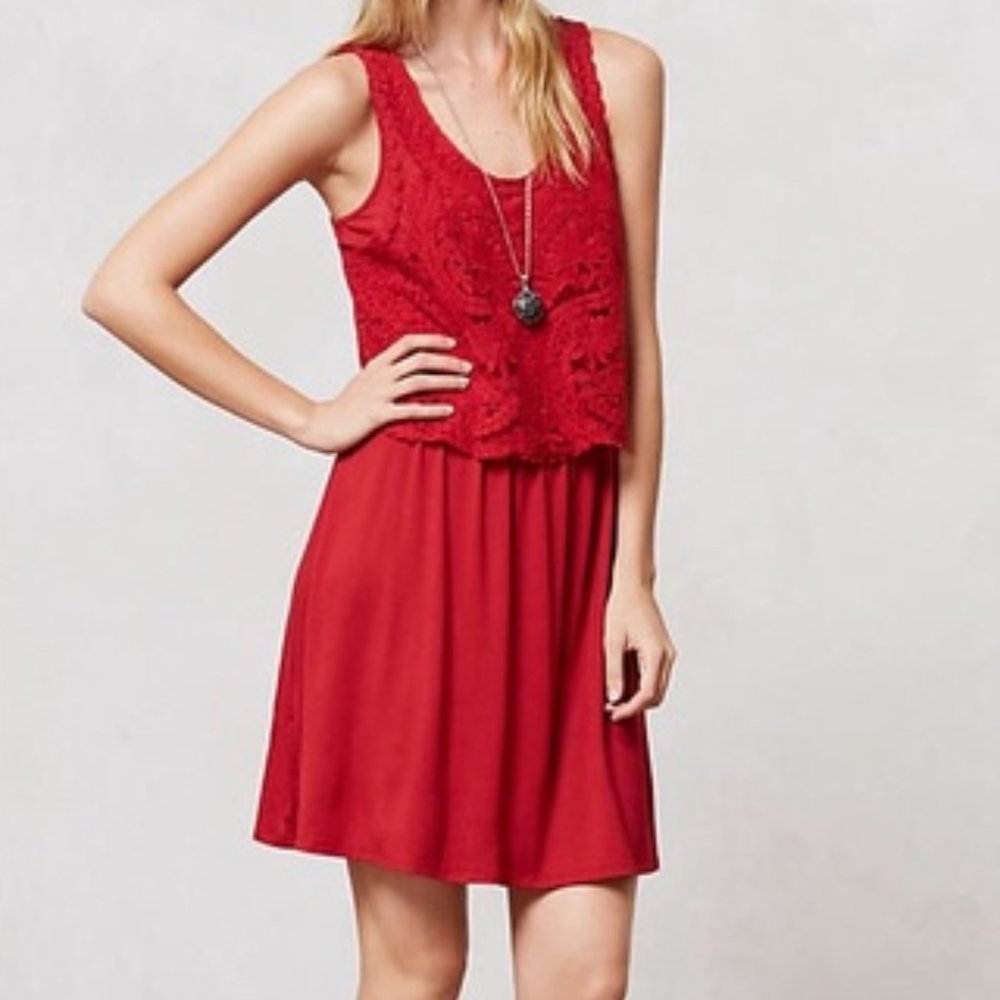 Anthropologie | Lilka Geranium Crochet Dress